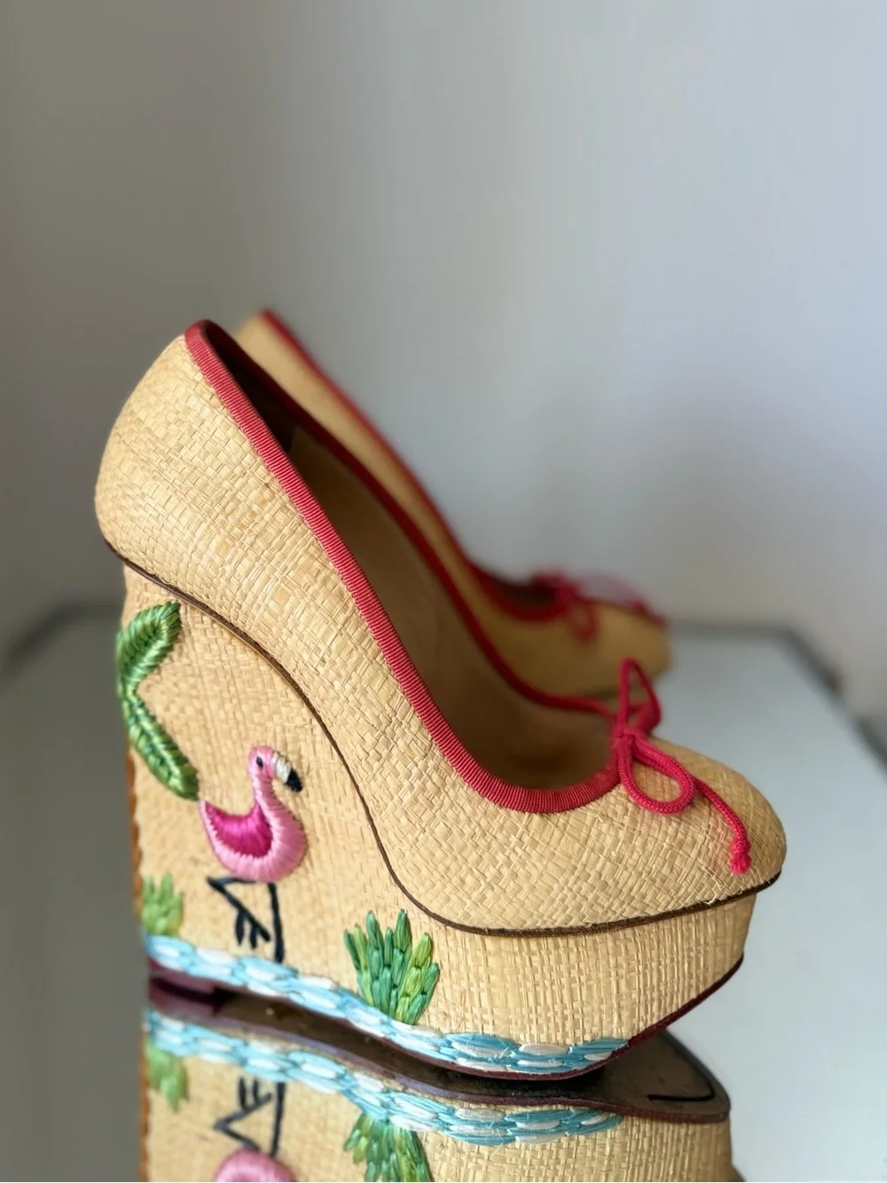 Charlotte Olympia x Miami flamingo Wedge 36.5 $1,295